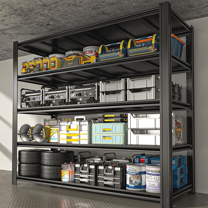 5-Tier 55" W x 24" D x 84" H Garage Shelving 3000LBS Storage Shelves Heavy Duty Metal Shelf Unit Adjustable Basement Industrial Storage Racks-NeatNest
