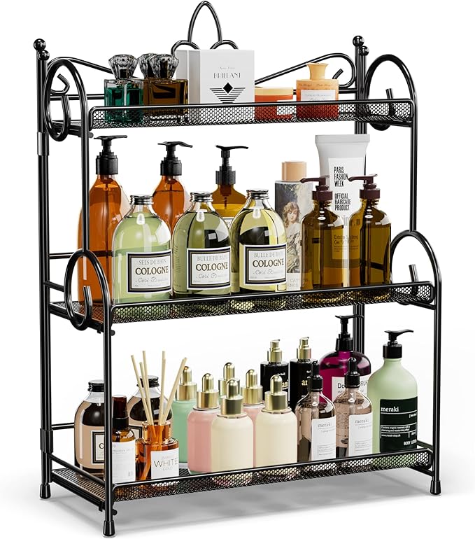 Bathroom Organizer Countertop - 3 Tier Spice Rack Organizer, Counter Organization and Storage for Bathroom, Kitchen, Bedroom, Offices, Foldable-NeatNest