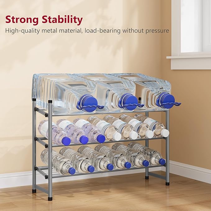 Tajsoon Expandable Shoe Rack for Closet 3 Tier, 28“-41“Adjustable & Stackable Shoe Shelf Storage, Metal Shoe Rack Organizer for Front Door Entrance, Closet, Garage, Entryway, Grey-NeatNest