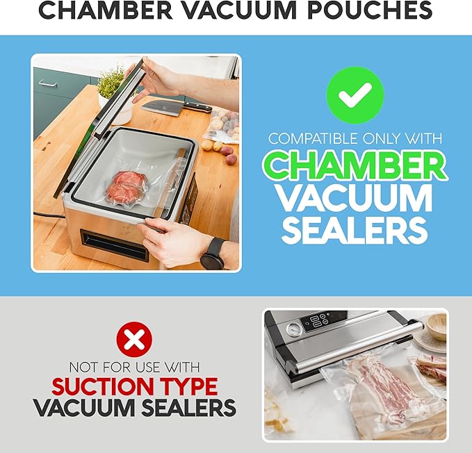Avid Armor Chamber Vacuum Sealer Bags – Heavy Duty, BPA-Free, Pre-Cut Chamber Vacuum Bags for Food Preservation, Freezer Storage, Sous Vide and more, 250/Pack (6x10) – Multi-Use Vacuum Bags