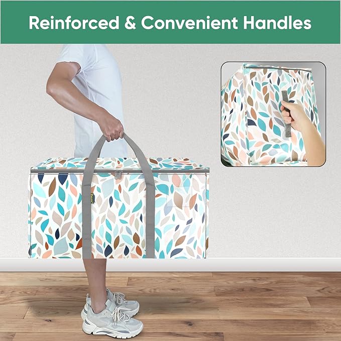 BALEINE 2-Pack Oversized Moving Bags with Reinforced Handles, Heavy-Duty Storage Tote for Clothes, Moving Supplies (Mosaic, 2-Pack)-NeatNest