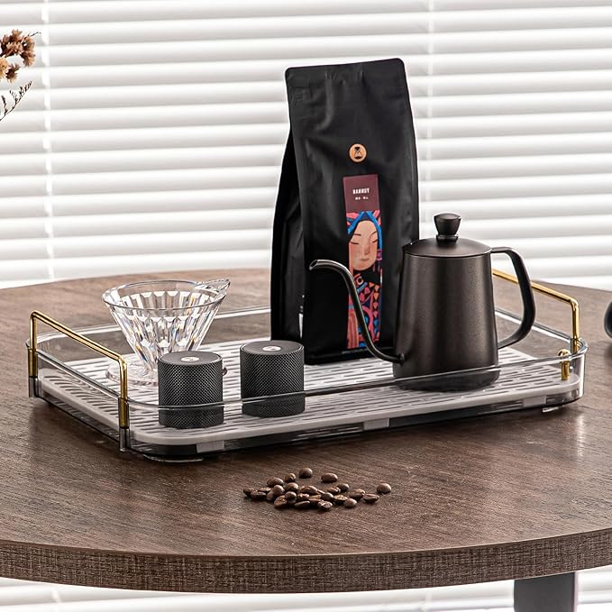 Seoneiro Whiskey Tray and Glass Cup Rack with Drain Board, Mug Holder and Coffee Cup Organizer for Kitchen and Bathroom Countertop