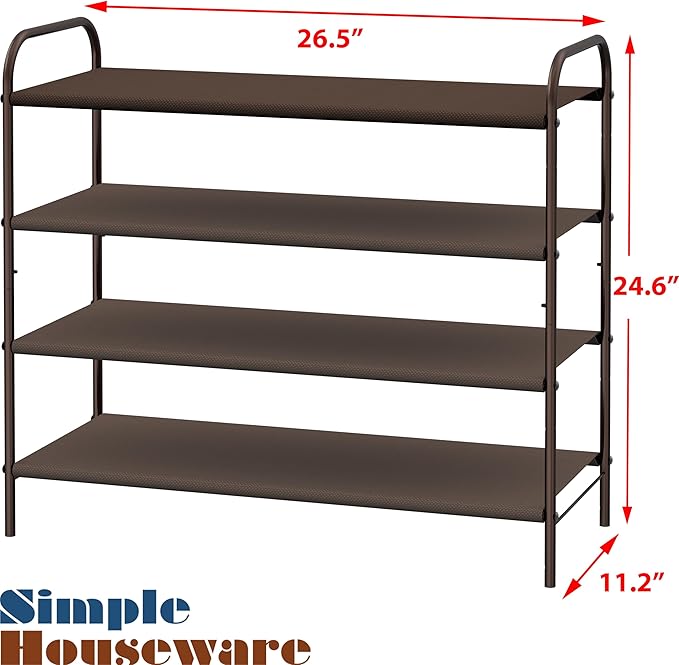 Simple Houseware 4-Tier Shoe Rack Storage Organizer, Bronze-NeatNest