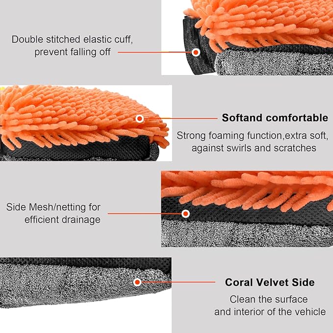 Collapsible Wash Bucket with Microfiber Mitt, 10L (2.6 Gallon) Portable Collapsiblle Bucket with Handle for Car Wash Household Cleaning, Multiuse Collapsibles Water Bucket and Car wash mitt - Pink-NeatNest