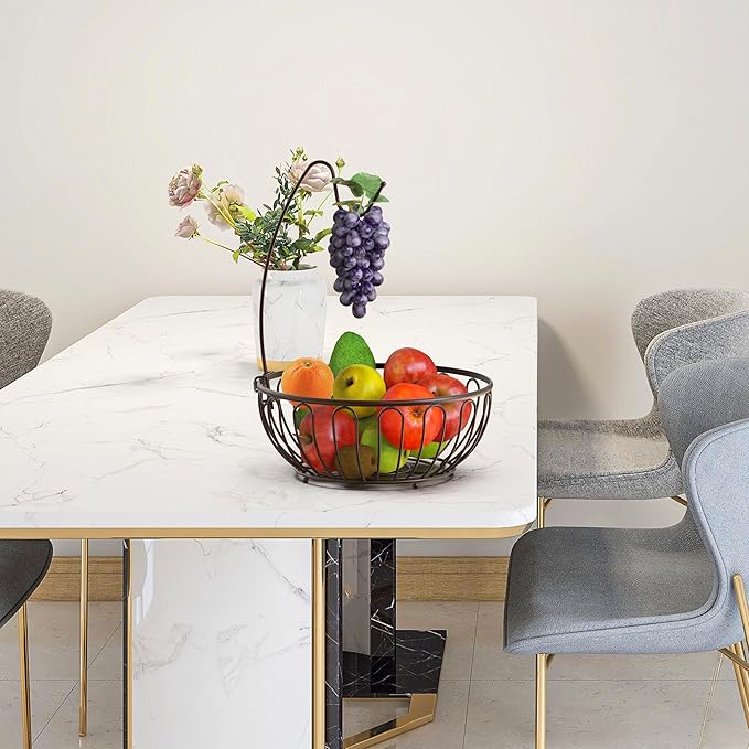 Deco Brothers Fruit Bowl with Banana Holder, Bronze-NeatNest