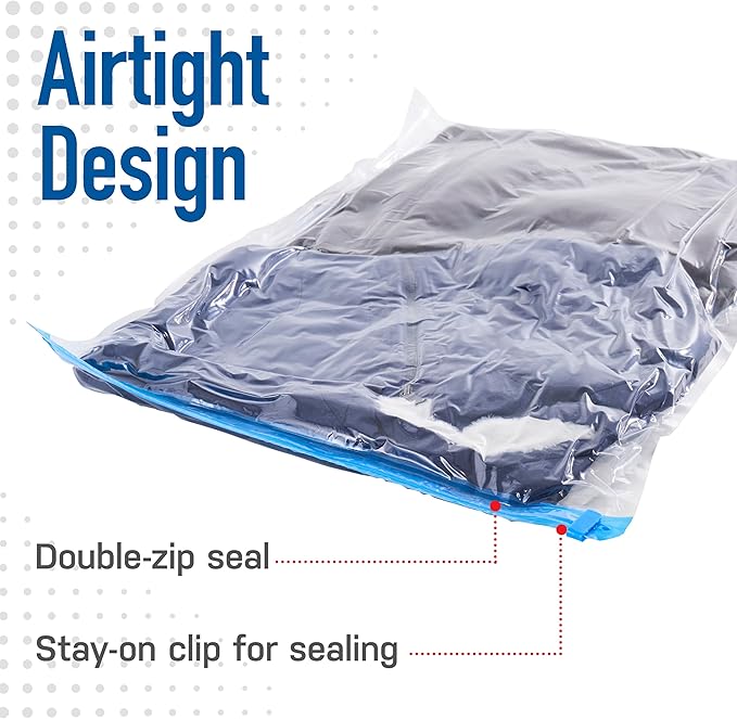 16 Pack Roll Up Vacuum Storage Bags for Comforters, Blankets & Clothes – Vacuum Sealed Compression Bags with Hand Pump – Space Saver Storage Bags for Bedding, Moving, Travel & Organization (4S & 2L)