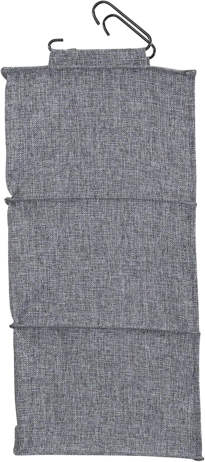 Household Essentials 3 Shelf Hanging Closet Organizer, Hanging Shelf with Hooks, Poly Linen and PEVA Shelving-NeatNest
