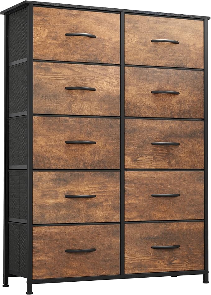 DWVO 10 Drawer Dresser - Fabric Storage Tower, Organizer Unit for Bedroom, Living Room, Hallway, Closets-NeatNest
