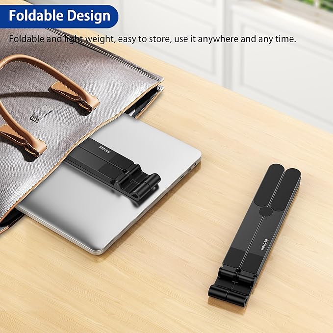 BESIGN LS01 Pro Ergonomic Laptop Stand, Plastic Laptop Riser, Portable and Adjustable Notebook Computer Holder Compatible with 10-15.6" Laptops (Black)-NeatNest