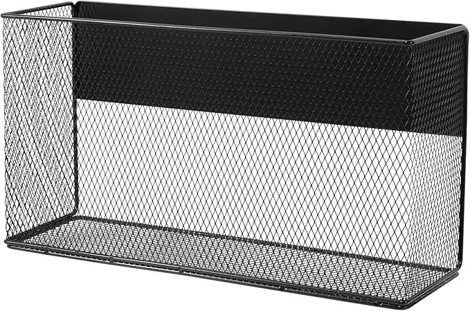 Black Magnetic Basket for Refrigerator, Black Magnetic Basket Organizer Magnetic Spice Rack, Magnetic Locker Organizer Holder for Kitchen Storage, Magazine, Whiteboard-NeatNest