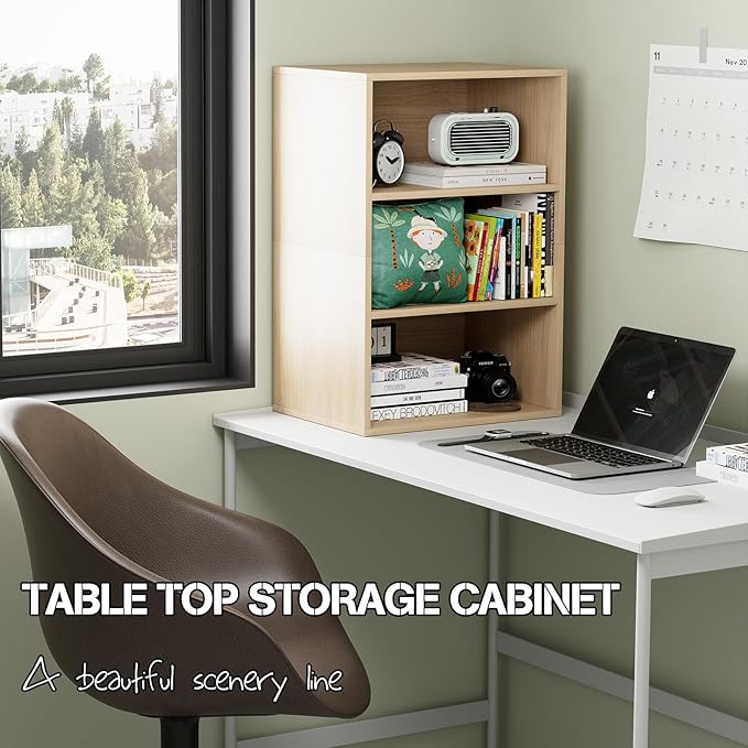 Garden 4 You Cube Storage Organizer Shelf, 3-Tier Stackable Wooden Display Bookcase for Living Room, Bedroom-NeatNest