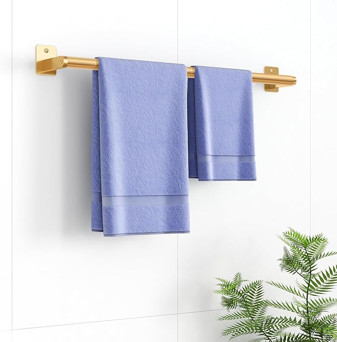 Bathroom Towel Bar, 24 Inch Towel Racks for Bathroom Wall Mounted, Heavy Duty Bath Hand Towel Holder Organizer, Modern Home Decor Towel Rod Bathroom Hardware Accessories, Gold