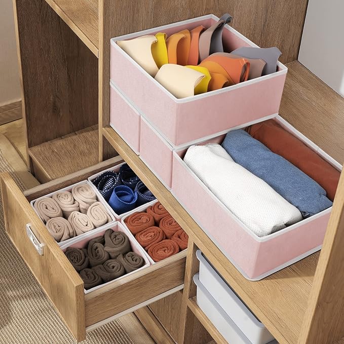 8 Pack Underwear Drawer Organizer, Drawer Organizer Clothes, Foldable Cloth Storage Box Closet Dresser Drawer Divider Organizer for Clothes, Scarves-NeatNest