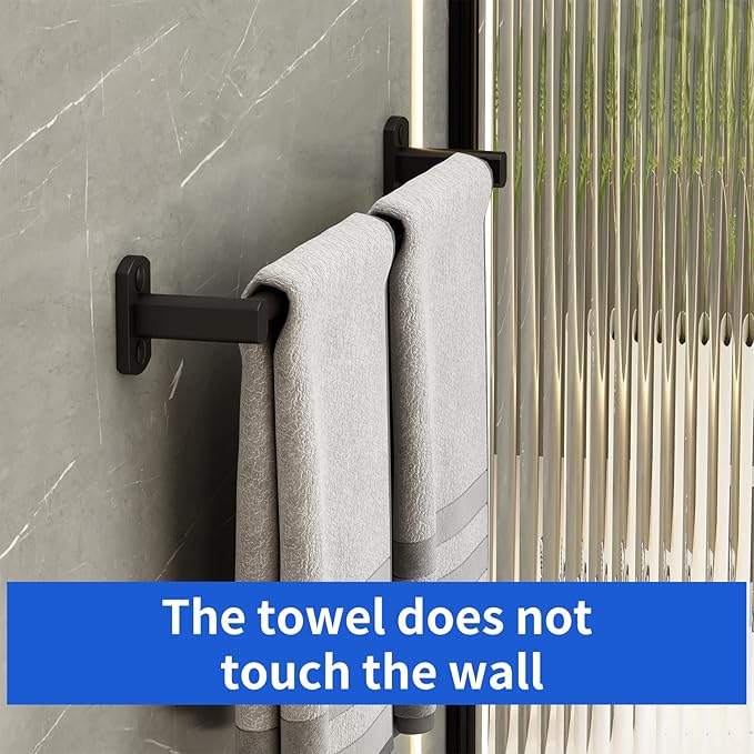 Bathroom Towel Bar for Wall Mount-Towel Rods for Bathroom-20 Inch Black Towel Holder Bath Towel Hanger