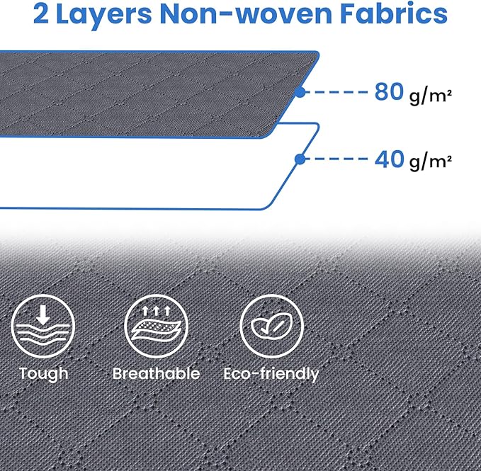 Fab totes 8 Pack Clothes Storage, Foldable Thick Fabric Blanket Storage Bags, Containers for Organizing Bedroom, Closet, Clothing, Comforter,Closet Organization with Handle,Grey-NeatNest