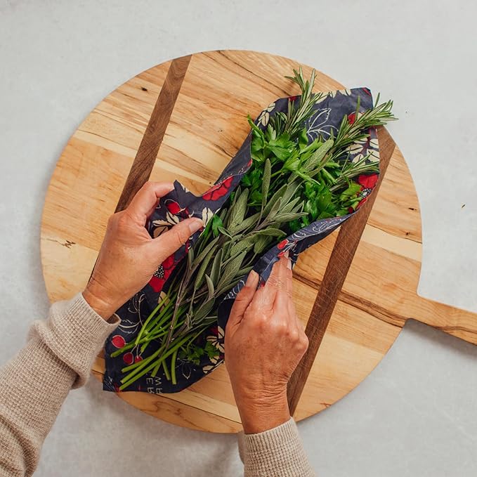 Bee's Wrap Beeswax Wraps for Food - Botanical 3 Pack (S, M, L) Made in USA Reusable & Organic Food Wraps, Sandwich Wrap & Bowl Covers - Eco-Friendly Alternative to Aluminum Foil & Plastic Wrap-NeatNest