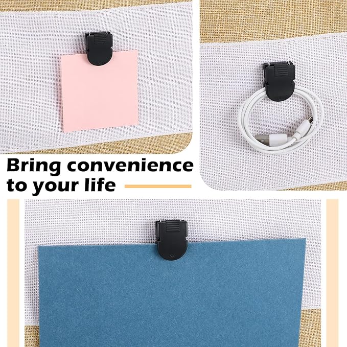 100 Pcs Cubicle Clips Fabric Panel Cubicle Accessories Fabric Partition Panel Wall Clip Office Photos Wall for Notes Memos Standard Size, 40-Sheet Capacity (Black)