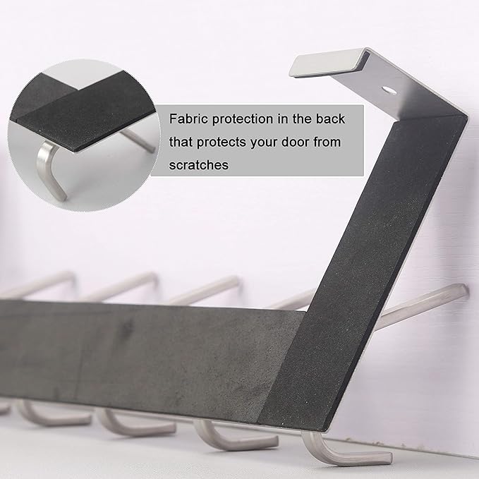 WEBI Over The Door Hooks,Over Door Towel Rack,Door Hanger,Door Coat Hanger,Door Coat Rack,Door Hooks for Hanging Clothes,Back of Door,White