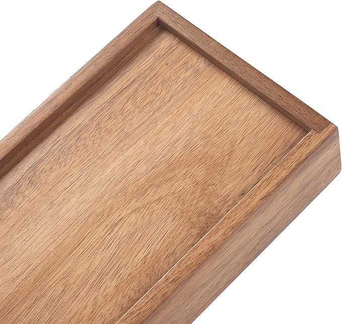 Bathroom Vanity Tray, Bathroom Tray for Counter, Acacia Wood Toilet Tank Tray for Organizing and Home Decor (11.8 x 4.5 x 1.6 inch)-NeatNest