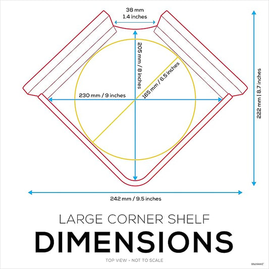 BRAINWAVZ 6.5" Corner Shelf Mount for Speakers, Cameras, Baby Monitors, Plants, Books Electronics, Collectibles & More, Adhesive & Screw in Floating Shelves (White)-NeatNest