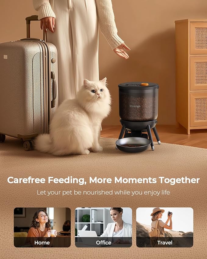 Automatic Cat Feeder with Timed Food Dispenser, One-Touch Feeding, Dual Power Supply, Anti-Bug Design, Visible 3L Hopper – Automatic Pet Feeder for Cats and Small Dogs-NeatNest