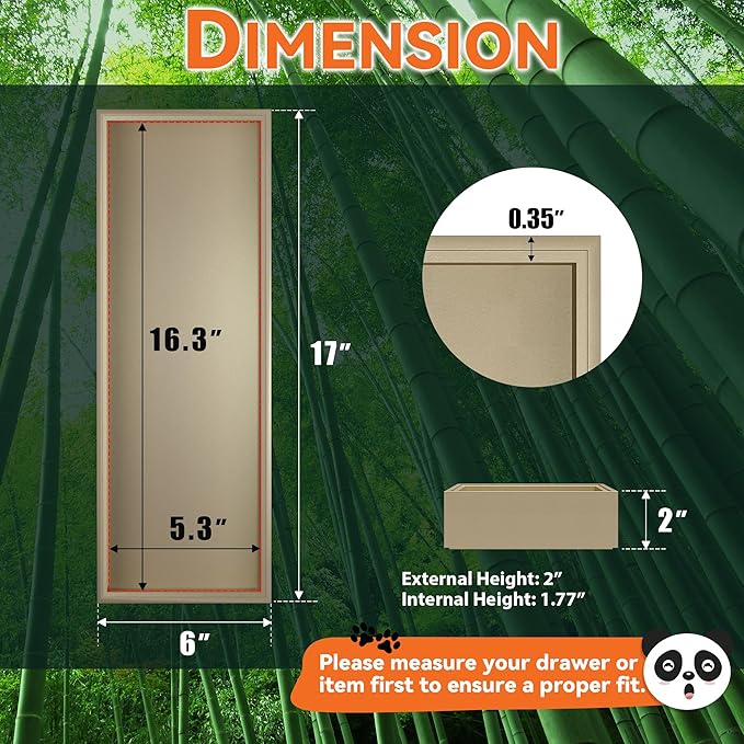 Bamboo Drawer Organizer - Extra Large Silverware & Utensil Organizer, 2 Pcs Toilet Toppers, Wooden Toilet Paper Basket (Gold, 17 X 6 X 2 Inch)-NeatNest