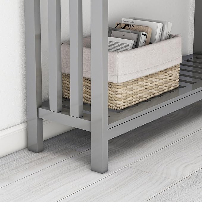 Entryway Table Console Table with Drawer and Storage Shelf, Narrow Sofa Table Entrance Enter Way Hallway Foyer Behind Couch Table (Gray with Drawer)-NeatNest