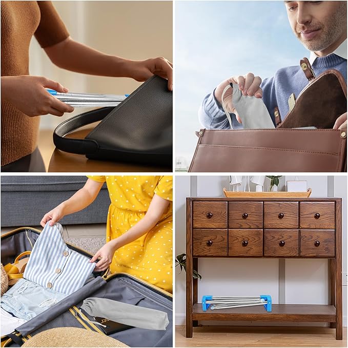 NATOTI Portable Travel Garment Rack Clothes Drying Rack, Stainless Steel Foldable Clothes Rack, Compact and Lightweight for Travel, Camping, Laundry, Drying, RV, Indoor, Outdoor (Blue)