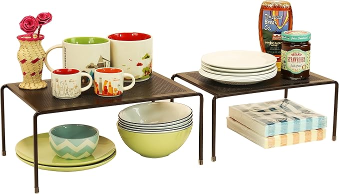 Deco Brothers Expandable Cabinet Shelf Organizer for Kitchen Cabinet and Counter, Bronze-NeatNest