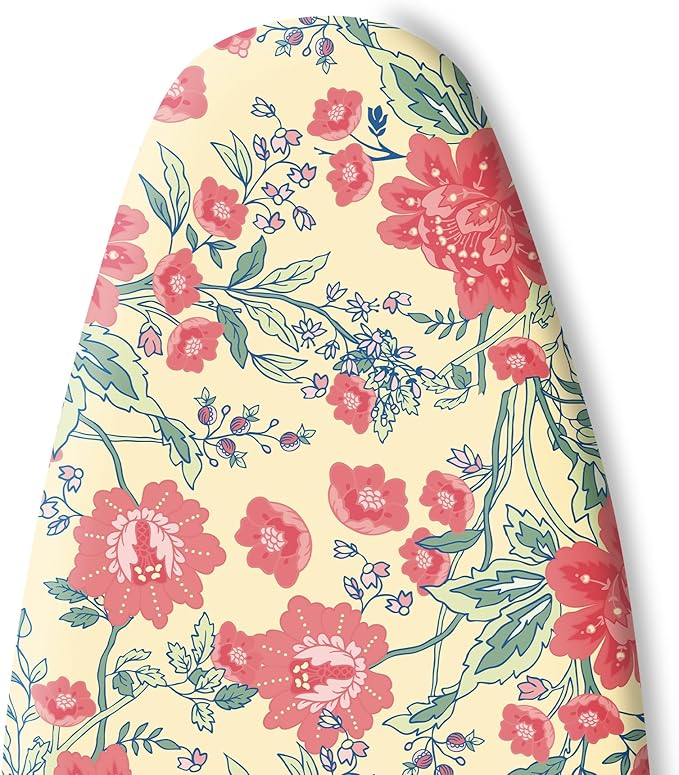 Extra Thick Ironing Board Cover and Pad, Floral Farmhouse 15x54 Ironing Board Cover, Resist Scorching and Staining,Elastic Edges,Vintage Beige