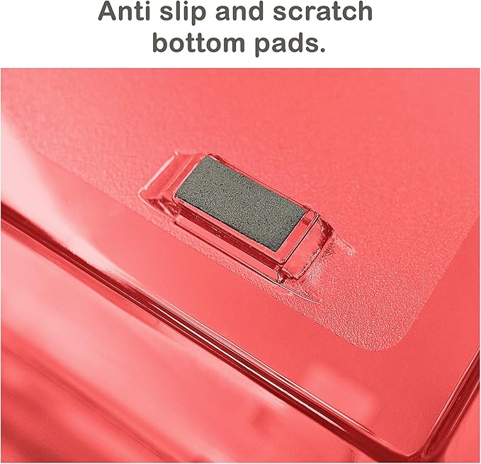 Acrimet Facility 2 Tier Letter Tray, Front Load, Letter Size/A4, Desktop File Organizer, Plastic (Clear Red Color)-NeatNest