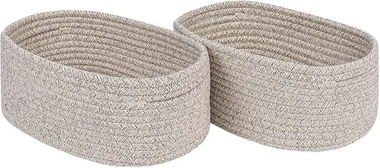 CubesLand Small Storage Baskets for Shelf,Cube Organizer Basket Bin,Woven Baskets for Shelves,Soft Toys Storage Basket,Baby Nursery Basket Bin,Home Decor 12 x 8 x 5.11 inches Light Brown-NeatNest