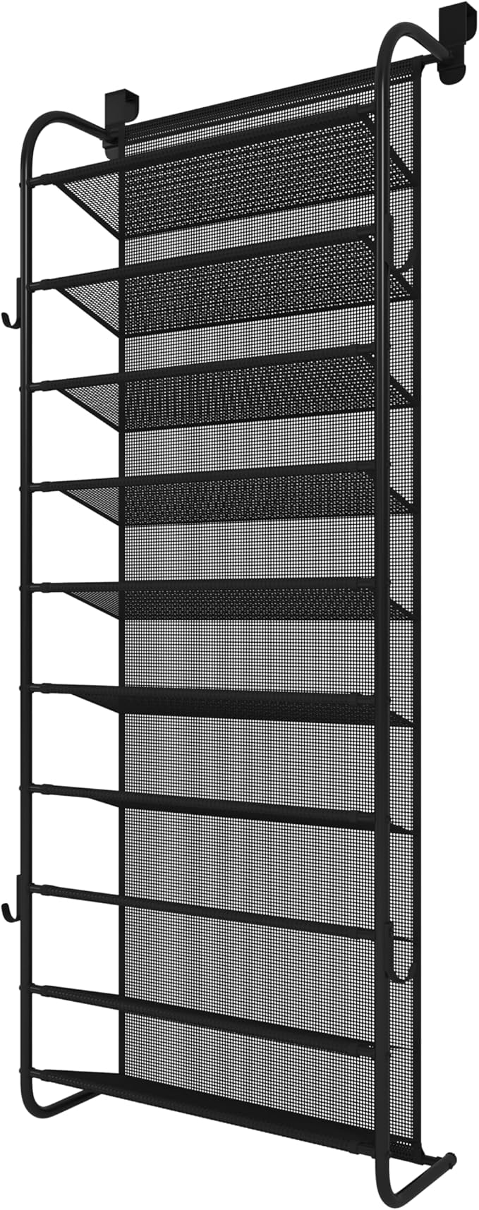 10 Tier Shoe rack Hanging Shoe Storage the door shoe rack for Closet Pantry Over The Door Shoe Organizer Wall Floating Shelves (Black, 10 Tier)-NeatNest