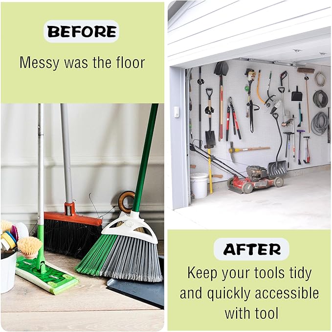 ULIBERMAGNET Magnetic Shovel Mop Broom Holder,Heavy Duty Movable Magnetic Broom Holder Rack,Anti-slip Wall Mounted Utility Storage Mop Shovel Hanger for Garage, Kitchen, Laundry, Garden(4 Pack/Black)