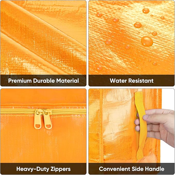 BALEINE 2-Pack Oversized Moving Bags with Reinforced Handles, Heavy-Duty Storage Tote for Clothes, Moving Supplies (Light Yellow, 2-Pack)-NeatNest