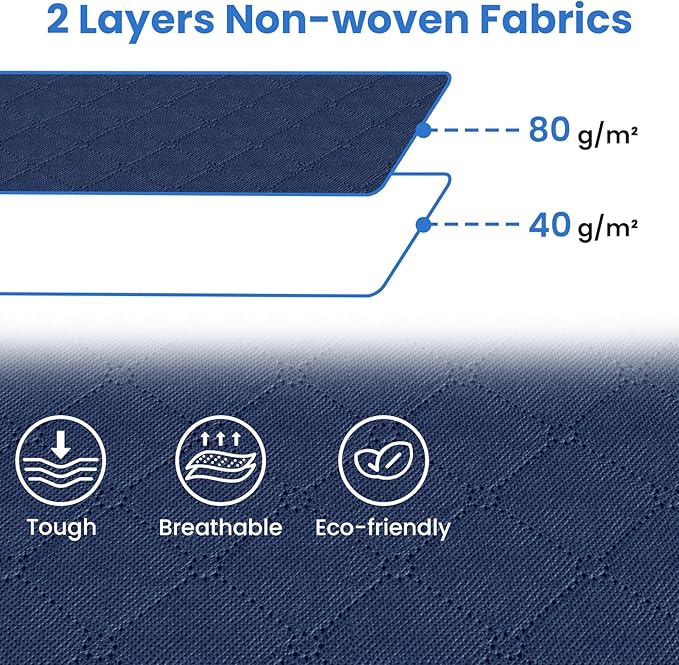 Fab totes 4 Pack Clothes Storage, Foldable Thick Fabric Blanket Storage Bags, Containers for Organizing Bedroom, Closet, Clothing, Comforter,Closet Organization with Handle,Blue-NeatNest