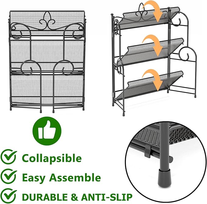 Bathroom Organizer Countertop - 3 Tier Spice Rack Organizer, Counter Organization and Storage for Bathroom, Kitchen, Bedroom, Offices, Foldable-NeatNest