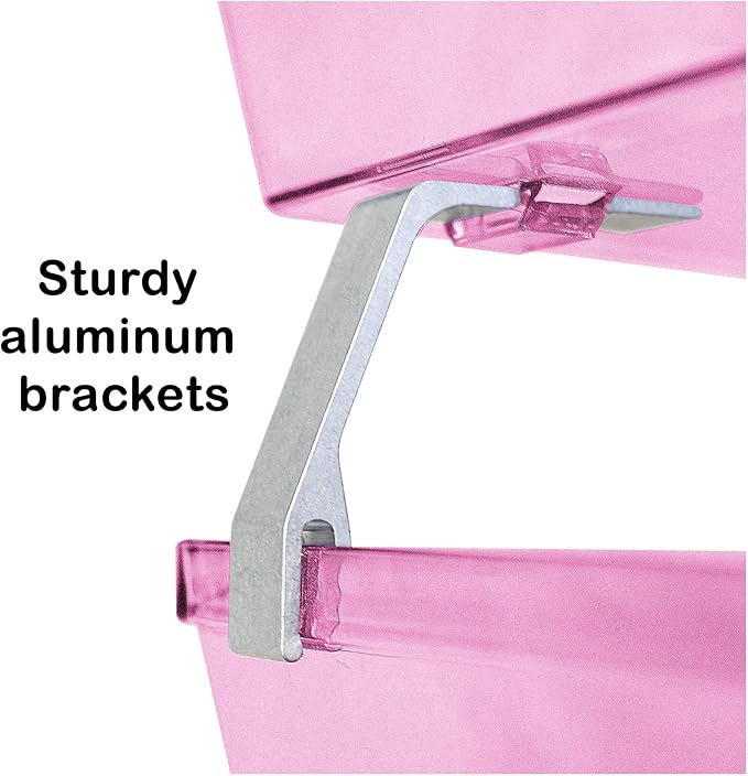 Acrimet Facility 2 Tier Letter Tray, Front Load, Letter Size/A4, Desktop File Organizer, Plastic (Clear Pink Color)-NeatNest