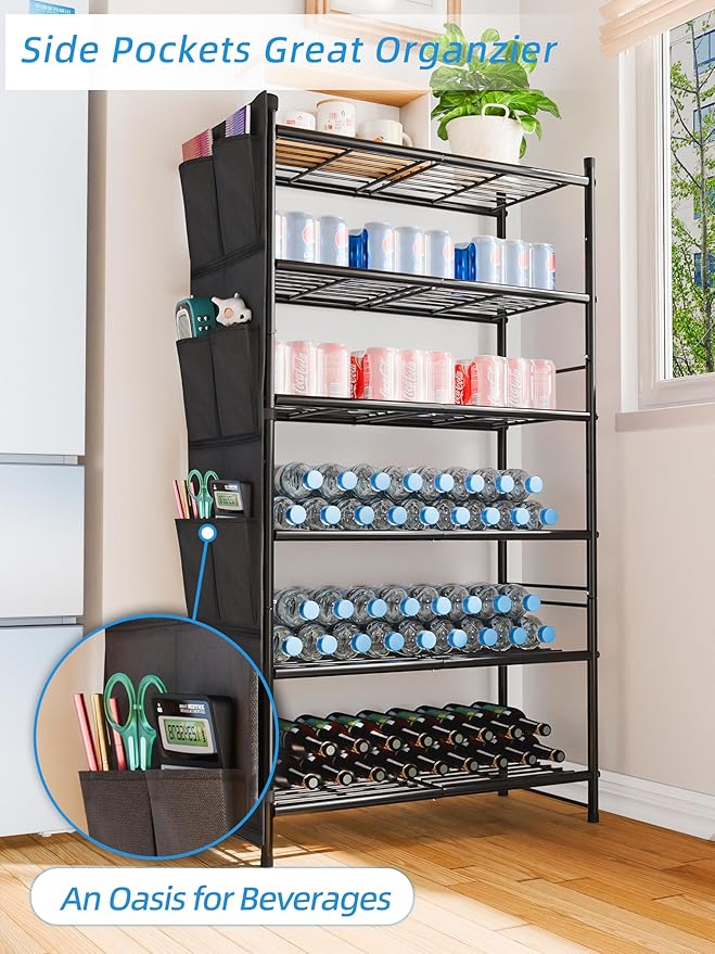 6-Tier Shoe Rack, 27" Wide Shoe Organizer for Closet, 24 Pairs Large Metal Shoe Shelf, Entryway, Bedroom, Black-NeatNest