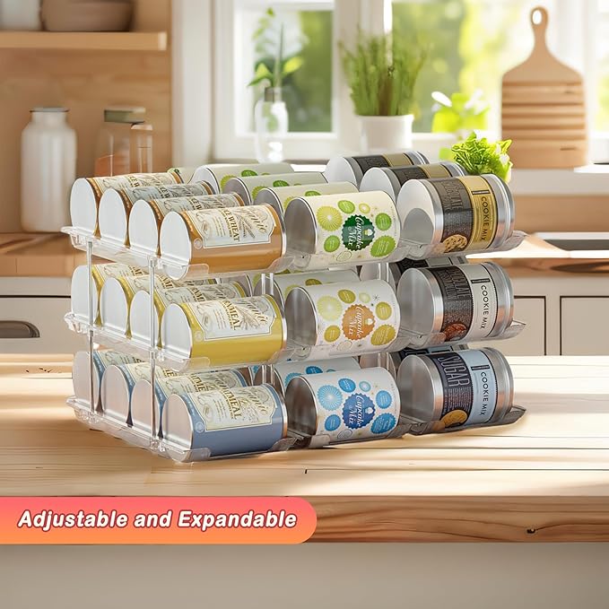 Can Storage Organizer Pantry and Canned Food Holders for Soup Can Goods Dispenser with Rack Clear 9-Pack-NeatNest