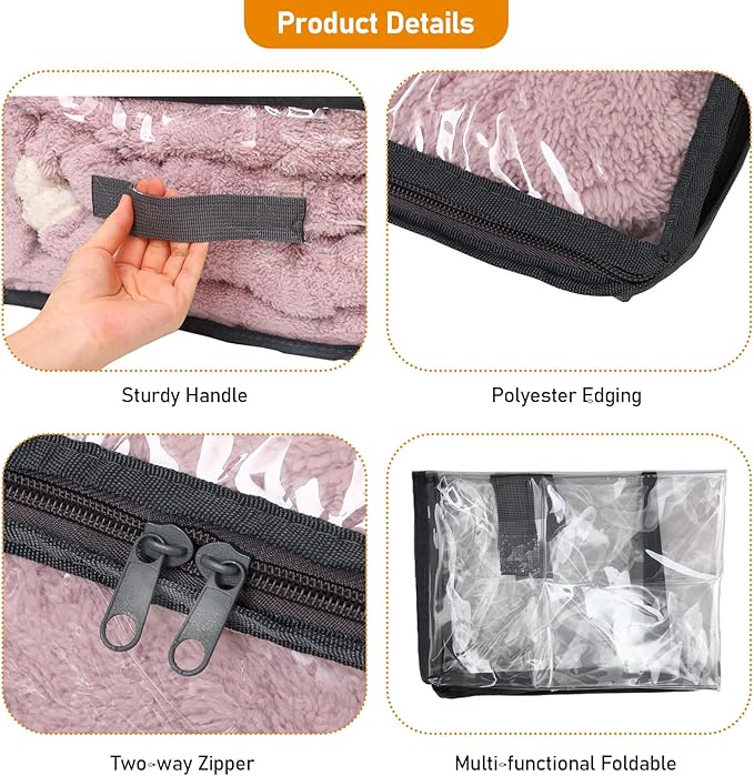 Fixwal 2pcs Small Comforter Storage Bags with Zipper 35L Capacity, Clear Plastic Closet Storage and Organizers for Clothing Sweaters Bedding Blankets-NeatNest