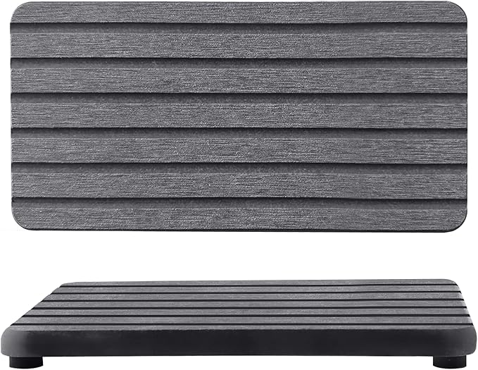 2 PCS Water Absorbent Diatomite Coasters (7.1" x 3.5"), Grooved Design, Water Absorbing Stone Used for Hand Soaps & Plants & toiletries in The Modern Home-NeatNest