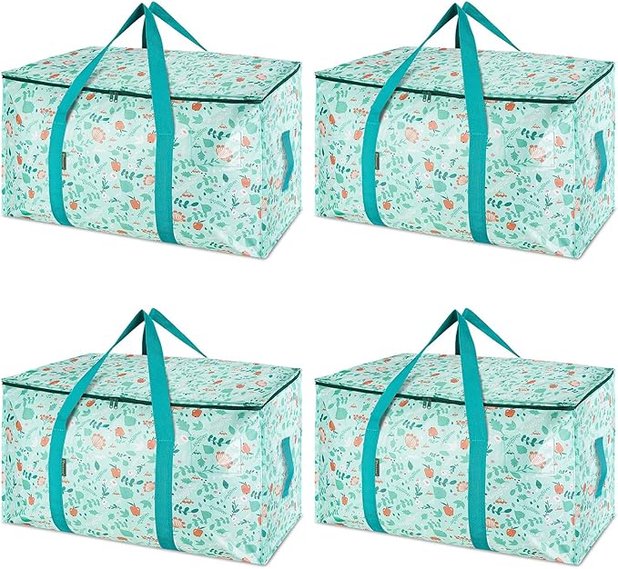 BALEINE 4-Pack Oversized Moving Bags with Reinforced Handles, Heavy-Duty Storage Tote for Clothes, Moving Supplies (Spring Stroll, 4-Pack)-NeatNest