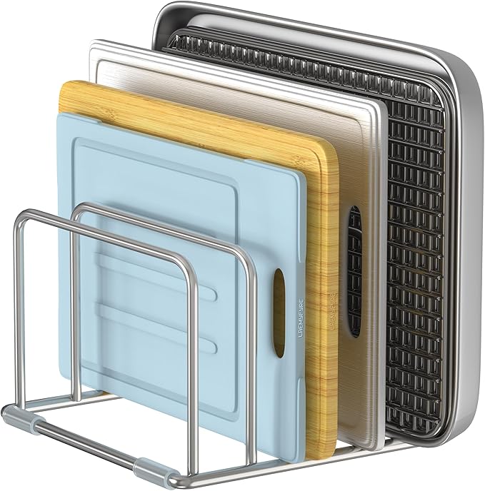 Cutting Board Stand, Cutting Board Rack, Cutting Board Organizer Stainless Steel, Cutting Board Holder for Countertop, Chopping Board Holder (1 Pack)-NeatNest