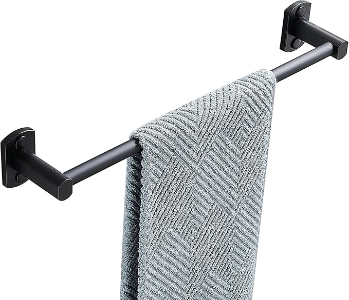 Black Towel Bar, Hand Towel Rack for Bathroom Wall Mounted Towel Hanger, Kitchen Bath Towel Holder, Toilet Towel Rod, 16 Inch