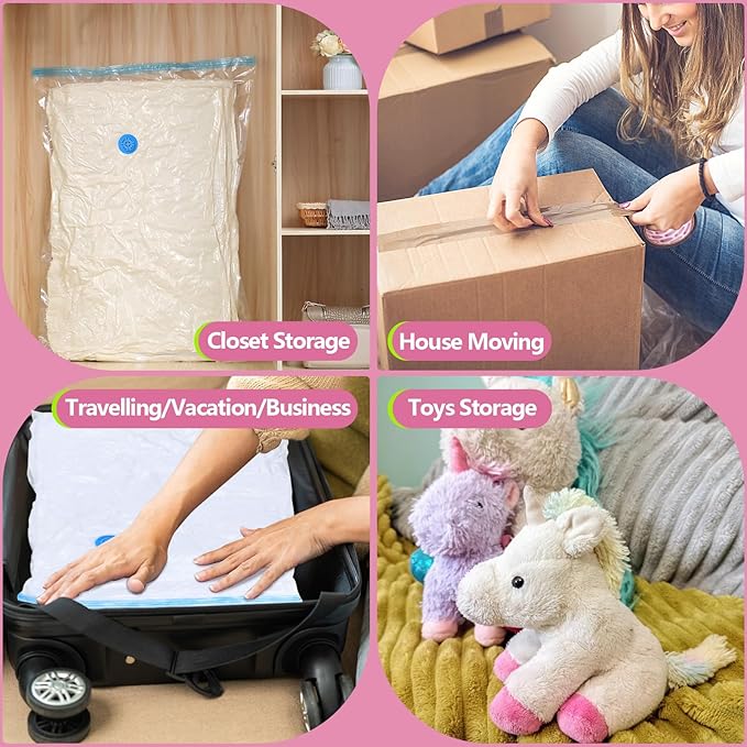 Vacuum Storage Bags with Electric Pump, 12 Pack (3 Jumbo, 3 Large, 3 Medium, 3 Small) Vacuum Seal Bags for Clothes, Bedding, Mattress, Blankets, Travel-NeatNest