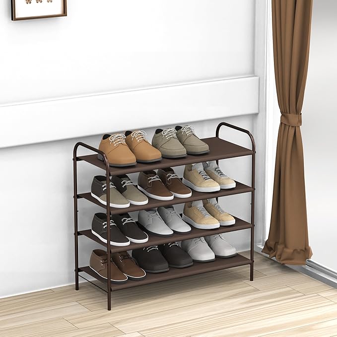 Simple Houseware 4-Tier Shoe Rack Storage Organizer, Bronze-NeatNest