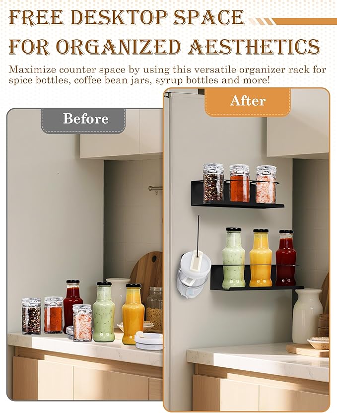 Black 2 Pack Magnetic Cup Holder with Lid Holder (1PC) Fridge for 30 & 40 oz Tumbler - Strong Fridge Mount - Water Bottle Organizer for Metal- No Drill Cup Accessories for Car, Kitchen, Office-NeatNest