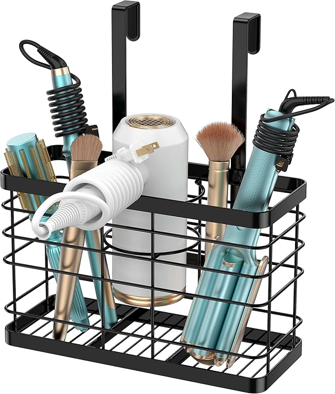 Hair Tool Organizer - Blow Dryer & Hair Dryer Holder Cabinet Door, Bathroom Organizer & Storage Basket for Styling Tools-NeatNest