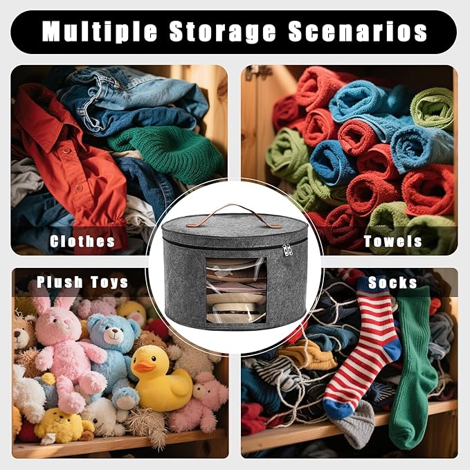Hat Box, Travel Hat Storage Box, Foldable Hat Boxes for Storage, Space-saving Hat Organizer for Closet, Convenient Stackable Hat Carrier Case for Round Brim, Cowboy, Panama & Tweed Hats-NeatNest